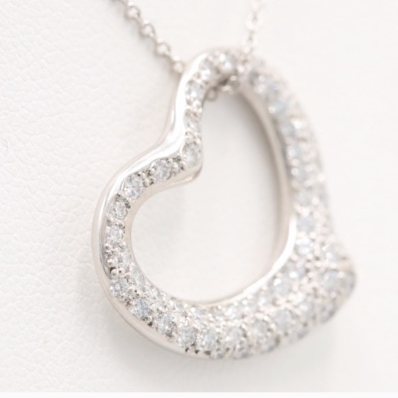 Diamond open heart pendant & Sterling Silver Chain - Picture 2 of 5